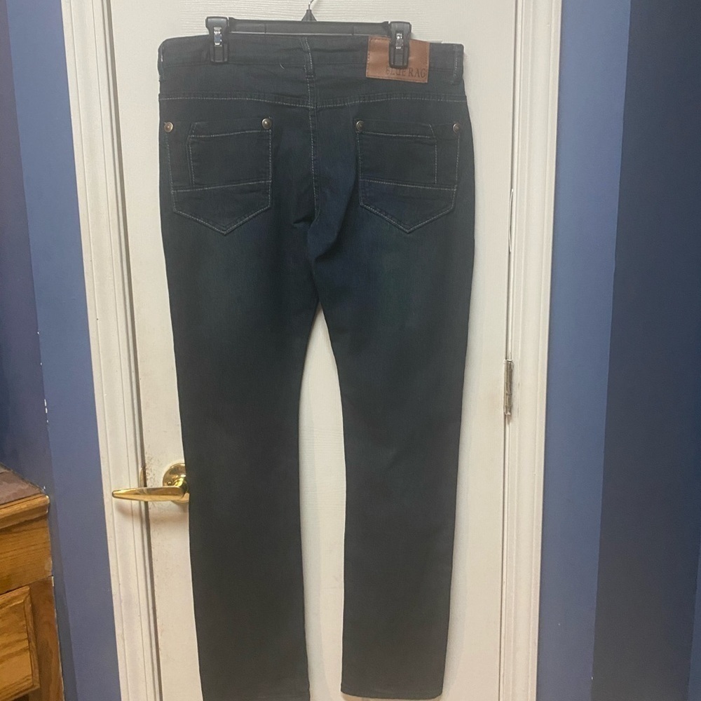 Blue Rag Relaxed Fit Boot Cut Men's 34X32 Denim Blue Jeans Dark Wash. - Picture 3 of 9